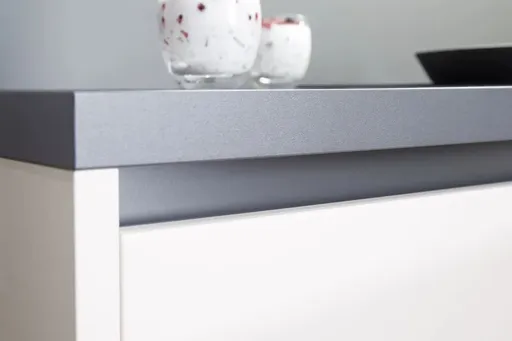 Contur moderne L-Küche Zartrose